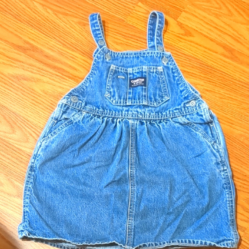 Vintage OshKosh B'gosh Classic Blue Kids Overall Dress